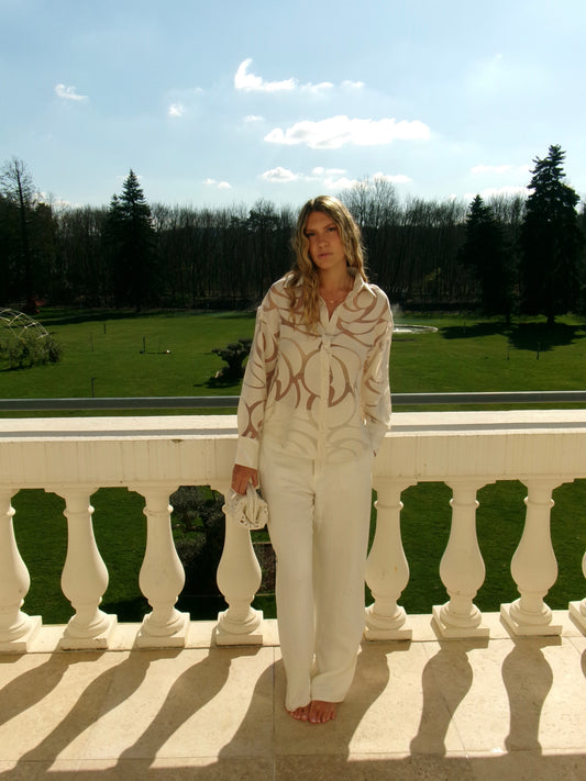CHEMISE TRANSPARENTE ÉCRU