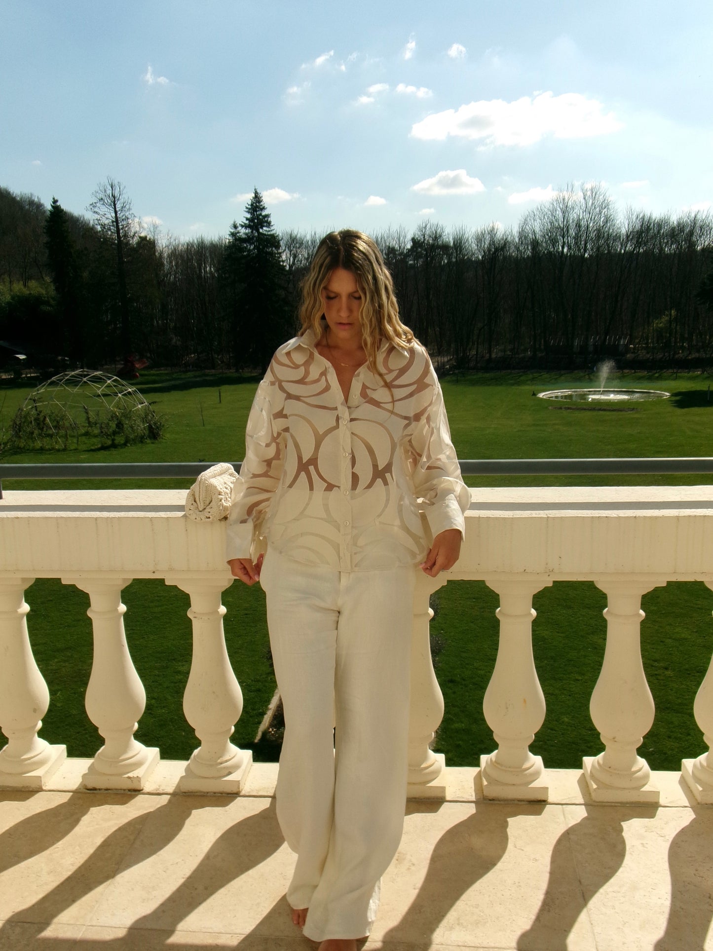 CHEMISE TRANSPARENTE ÉCRU